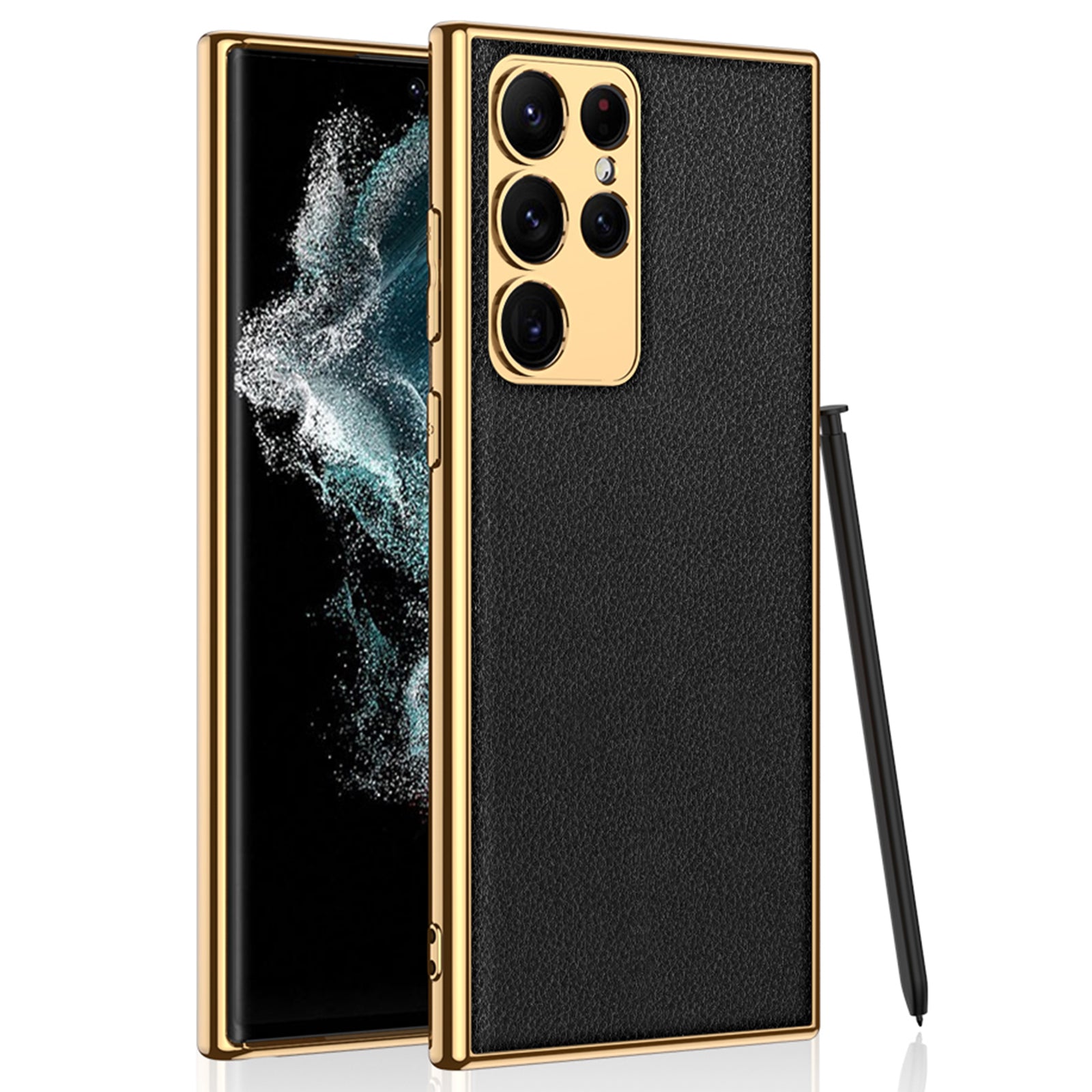 GKK For Samsung Galaxy S23 Ultra Shockproof PU Leather Coated Hard PC Phone Case Electroplating Soft TPU Frame Mobile Phone Cover GKK For Samsung Galaxy S23 Ultra Shockproof PU Leather Coated Hard PC Phone Case Electroplating Soft TPU Frame Mobile Phone Cover